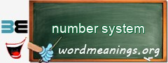 WordMeaning blackboard for number system